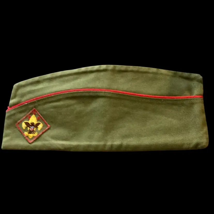 Vintage Boy Scouts Of America Garrison Cap With Red Emblem