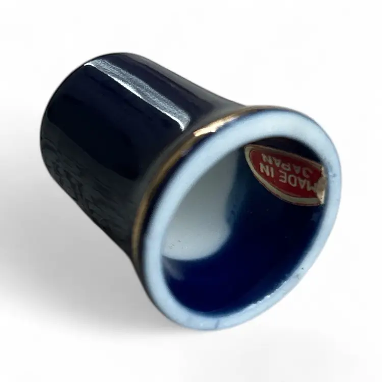 Vintage Blue And White Japan Porcelain Thimble