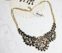 Vintage Alfani Black Rhinestone Necklace