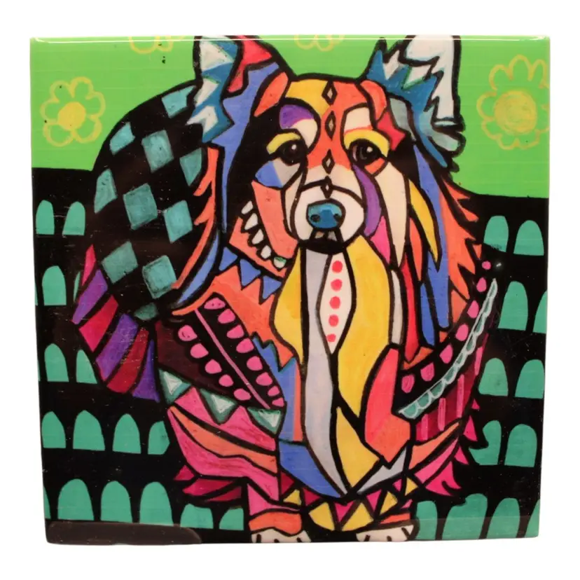 Pop Art 1/4βx4 1/4β Ceramic Tile Stylized Dog