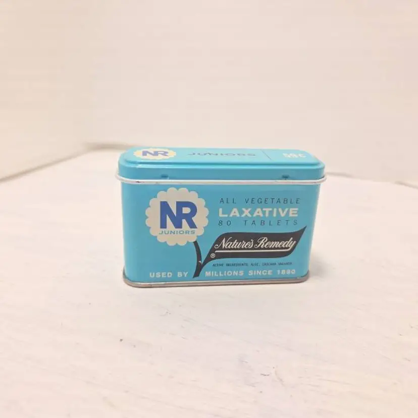 Vintage Nature's Remedy Laxative Tin Can Container Advertising