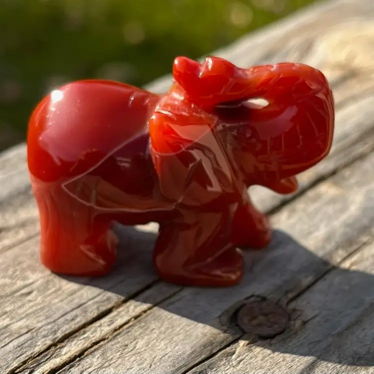 Carved Carnelian Elephant Figure Artisan