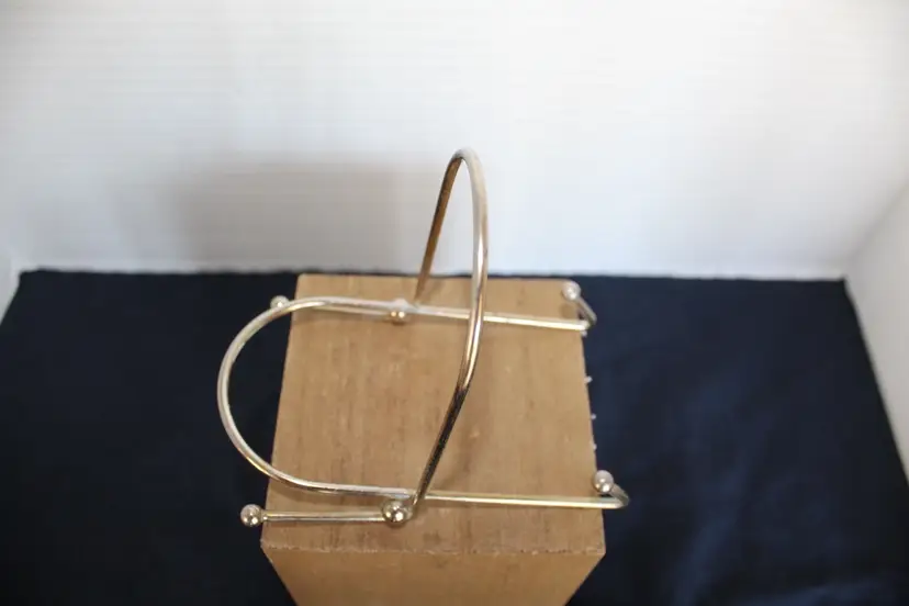 1 Vintage ANCHOR HOCKING Chip And Dip Bowl METAL Bracket Holder ONLY mcm