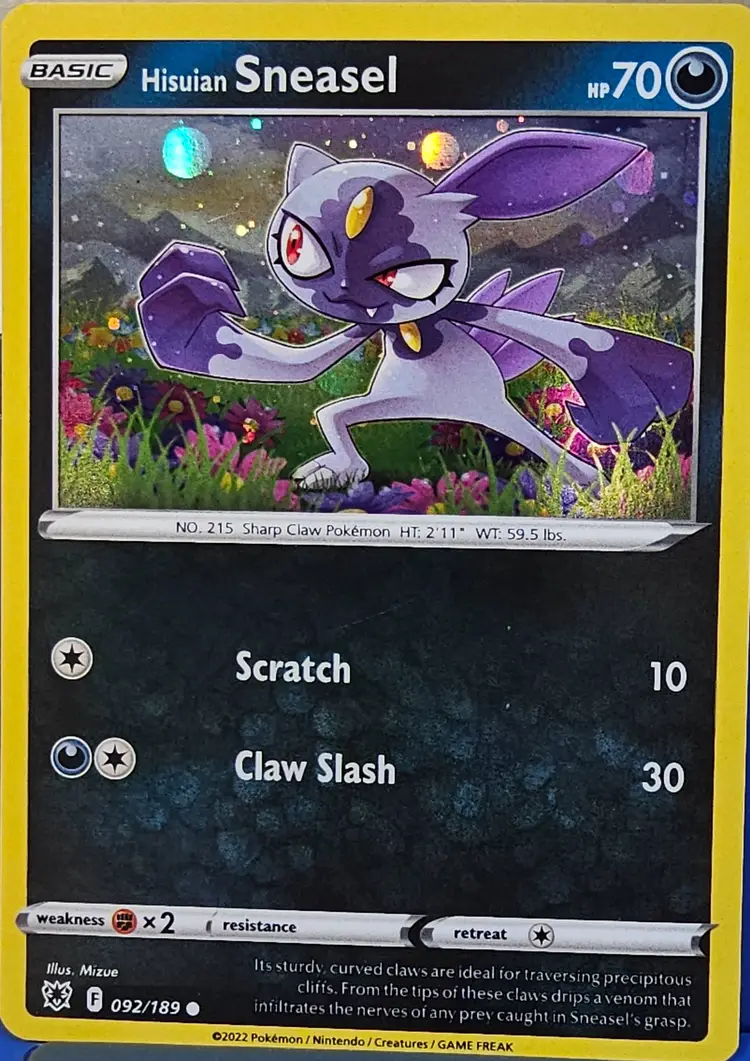 Pokémon TCG Hisuian Sneasel 092/189 Pokemon Astral Radiance dd8110