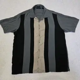AXIST Silk Touch Button Down Mens XXL Retro Stripe Shirt