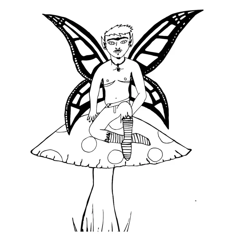 Non-Binary Fairy Coloring Page