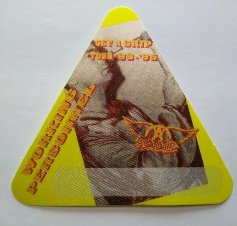Aerosmith Backstage Pass Original Get A Grip 93-95 Tour Hard Rock Music Yellow