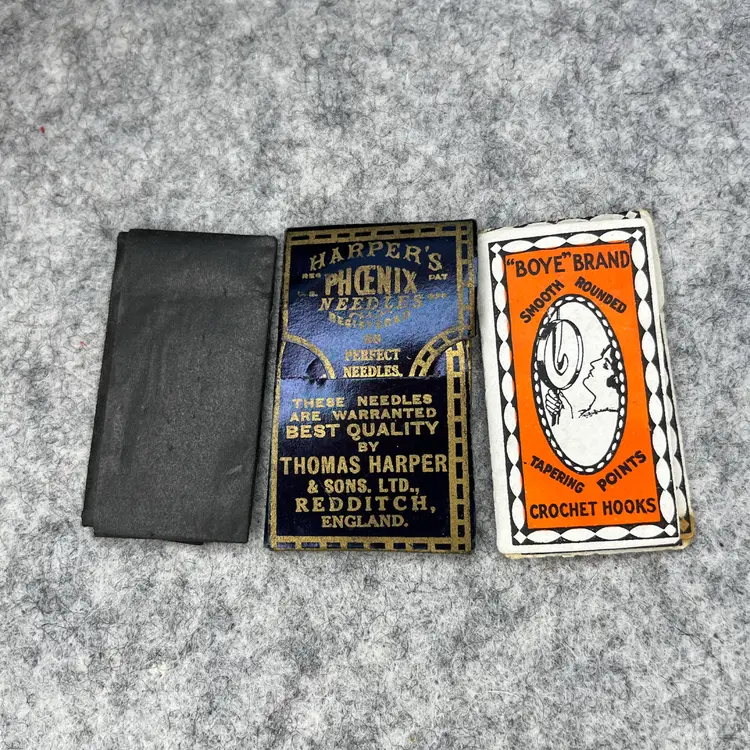 46 Vintage Gold Eyed 3/9 Needles Made By Piccadilly (Germany), Boye Co. Chicago (England), And Harper’s (Redditch, England)
