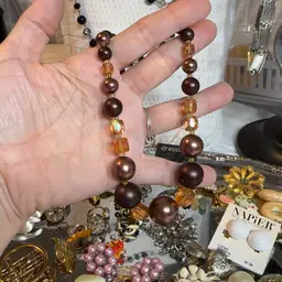 Vintage Japan Brown Glass Choker