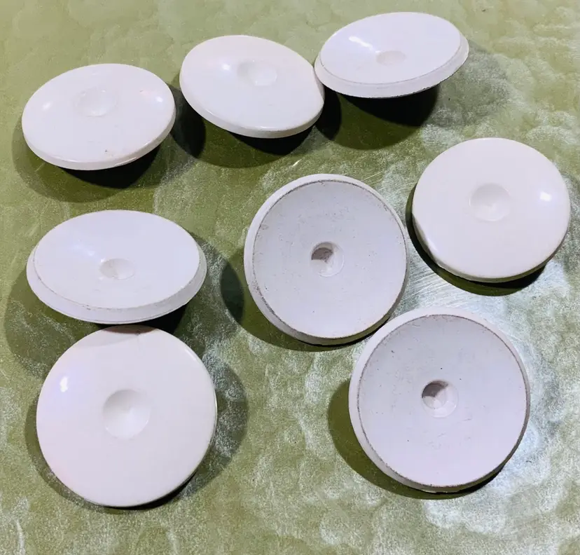 Vintage Buttons Lot Of 8 Milky White Color