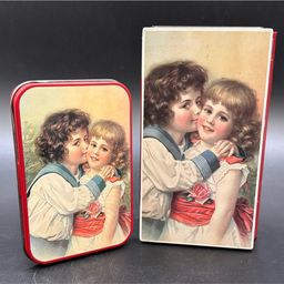 Vintage A Set Of 2 Trinket Tins Hoffmann Swiss Made