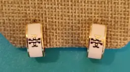 Troy Burch "Kira" Earrings, Pierced, New, Enamel Huggie Hoops