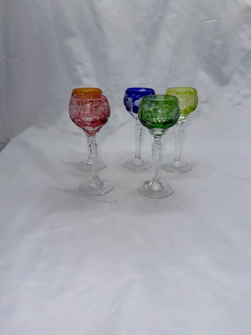 VTG bohemian Cut Crystal Cordial Cups