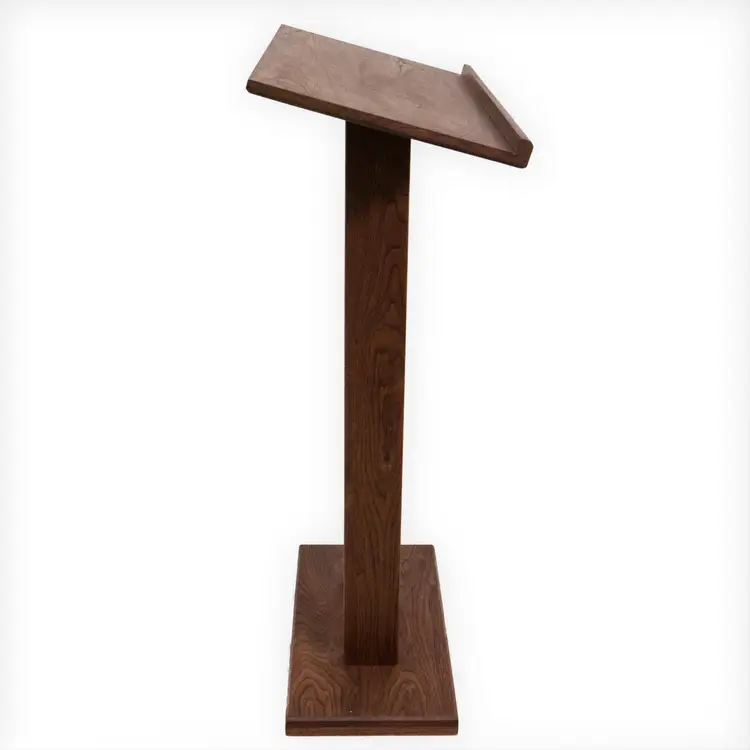 Handcrafted Black Walnut Solid Wood Lectern, Pulpit, Podium, Mid-Century Modern