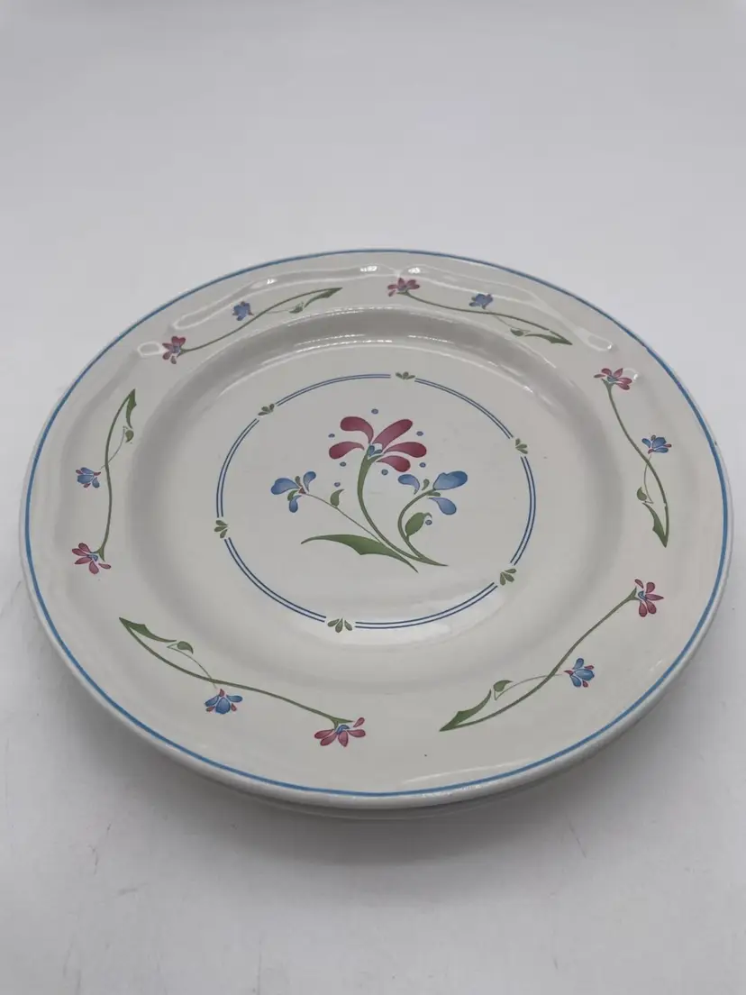 Set Of 2 Vintage Newcor Stoneware Melody Pattern Salad Plate