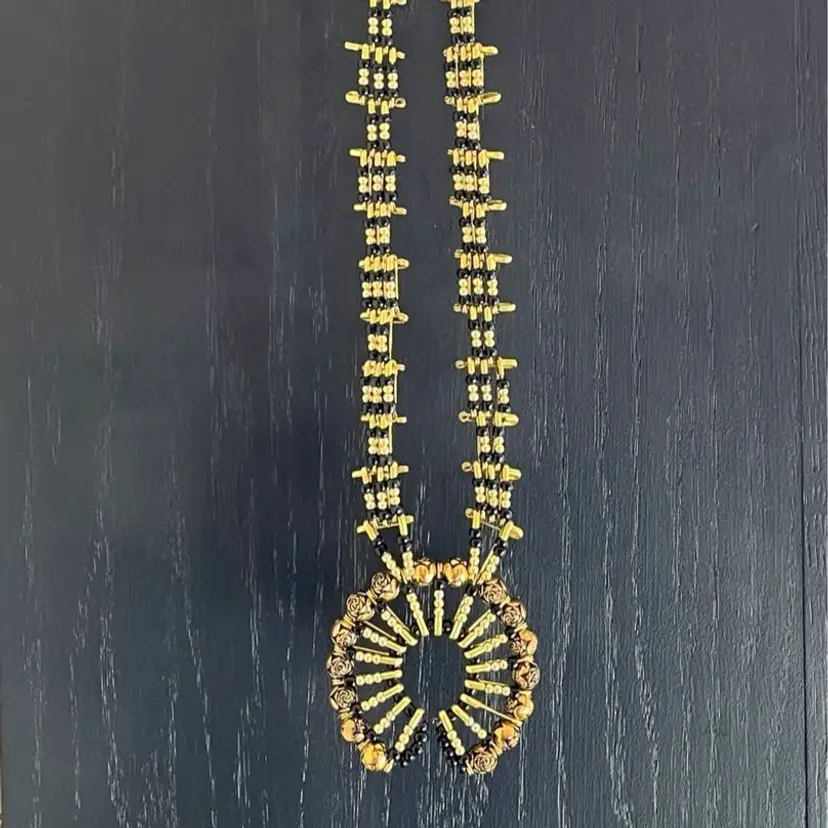 Vintage Handmade Safety Pin Jewelry Necklace And Clip On Earrings 