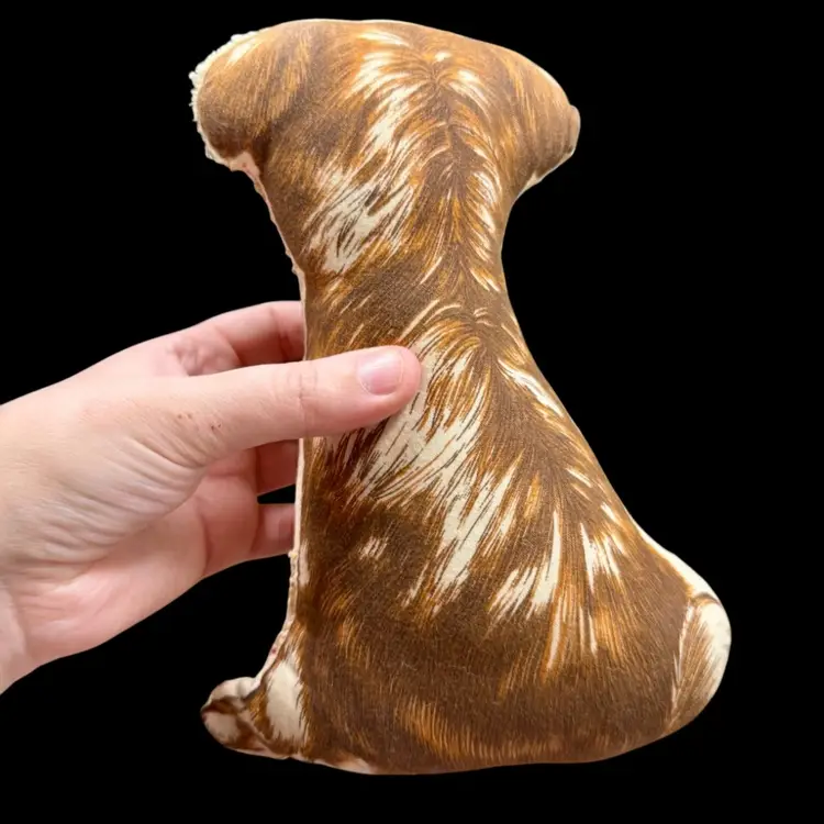 Vintage Lithograph Handmade Cloth Stuffed Dog