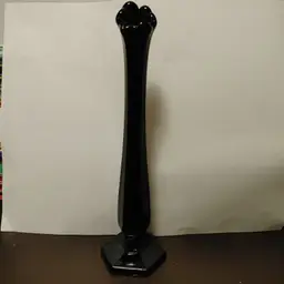 Vintage Westmoreland  black ebony glass vase. No issues. 10.5 high.
