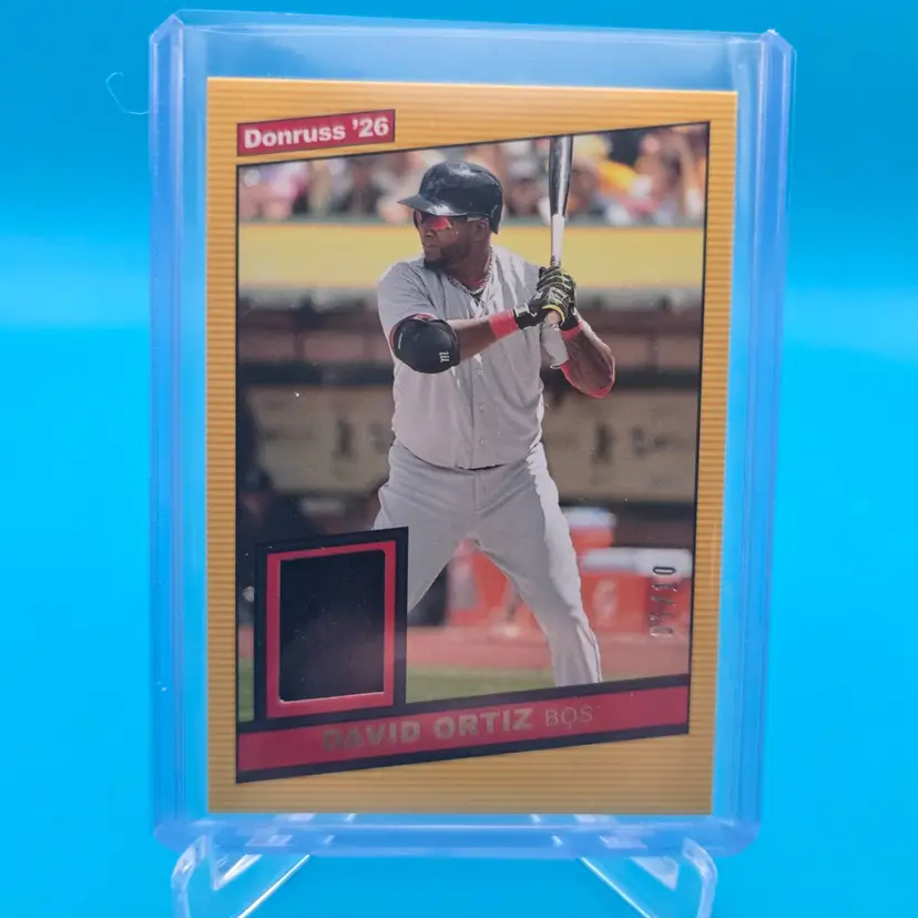 David Ortiz 2026 Donruss Baseball 1986 Retro Materials Jersey Gold 5/10 Boston Red Sox
