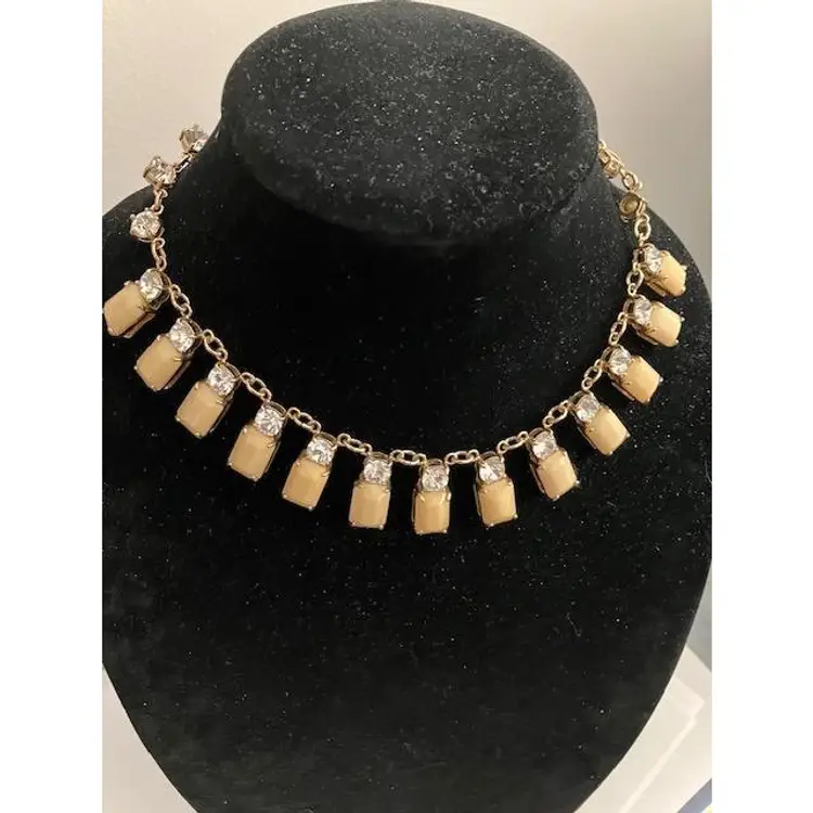 J.CREW Rhinestone & Resin Necklace, Signed