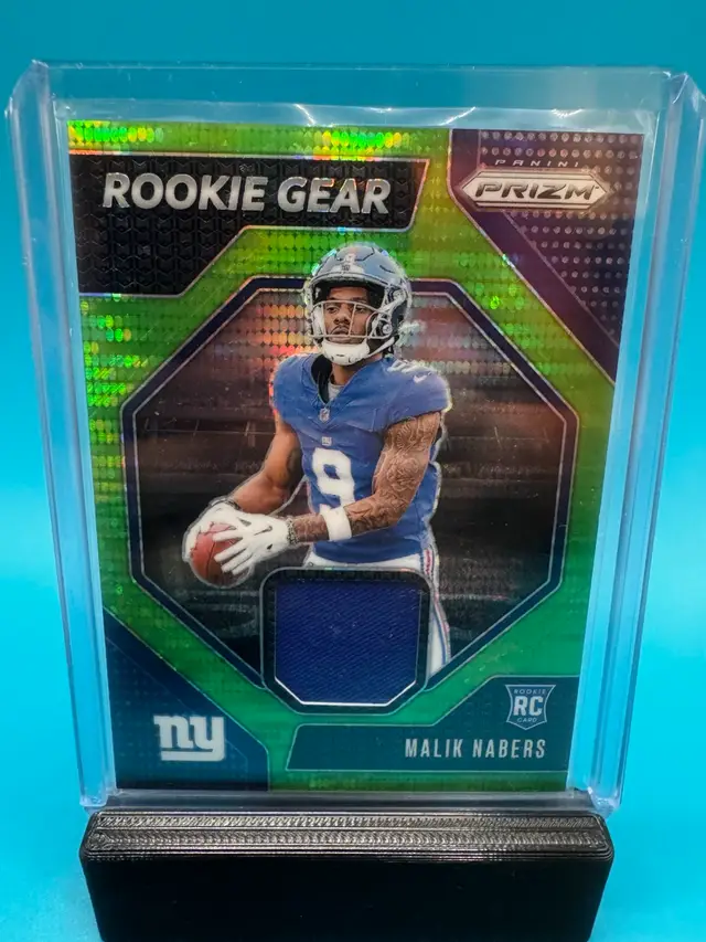 Malik Nabers Prizm Rookie Gear Neon Green Pulsar RC New York Giants