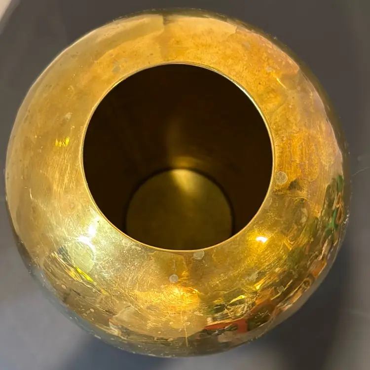 Large Hammered Brass Vase