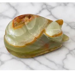 1970s Onyx Sleeping Cat