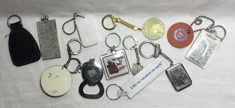 Travel key rings, lot of 12, international, U.S. Canada