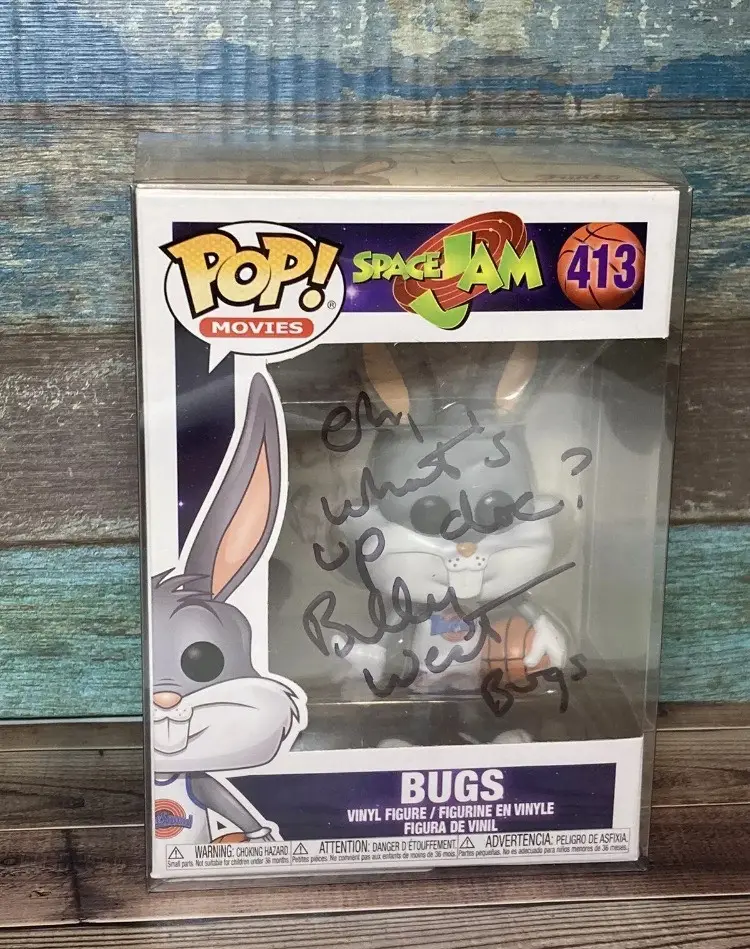 Billy West Signed Bugs Bunny Funko Pop From Space Jam with protector.