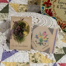 Pair Vintage Small Easter Cards 1930's Signed