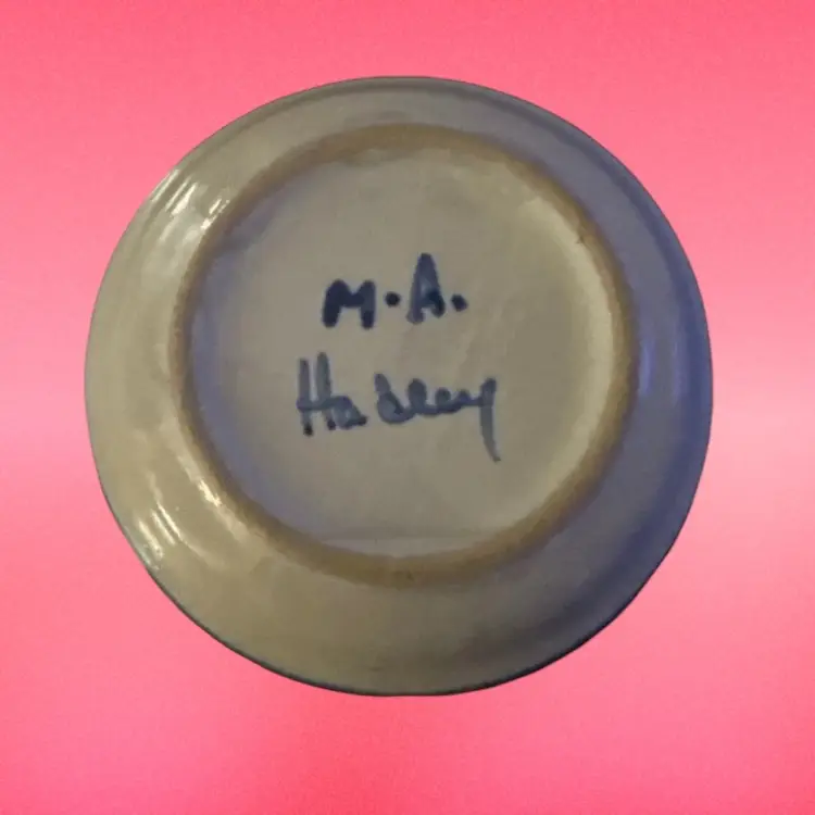 M.A. Hadley Stoneware "A Very Happy Anniversary"  Coaster/Trinket/Condiment Dish