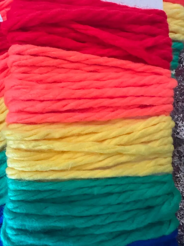 Rainbow Chunky Yarn Bundle – 7 Colors – Craft, DIY, Hair Wraps, Gift Wrapping – 21 Yards Total