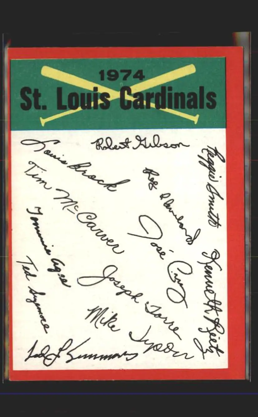 1974 Topps #NNO St. Louis Cardinals Team Checklists - (pk2) - St. Louis Cardinals