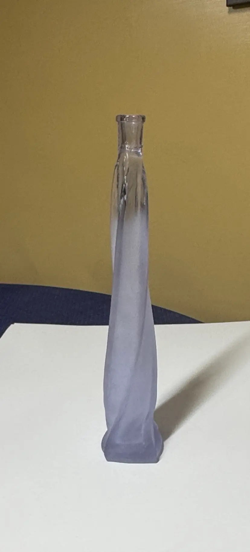 Czech Twisted neodymium purple blue Glass Perfume Bottle Vase no stopper 11.5”