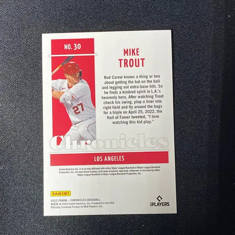 Mike Trout 2022 Panini Chronicles /50