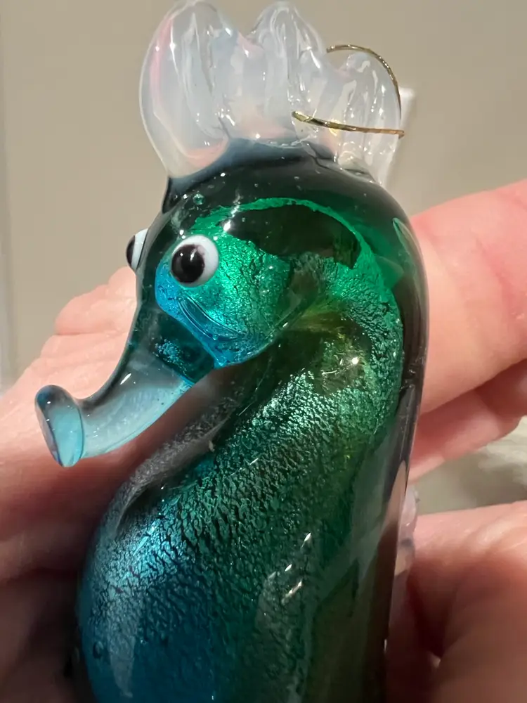 Art Glass Sea Horse New W Tag