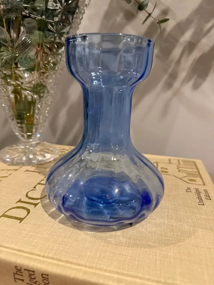Blue Blown Optic Swirl Vase