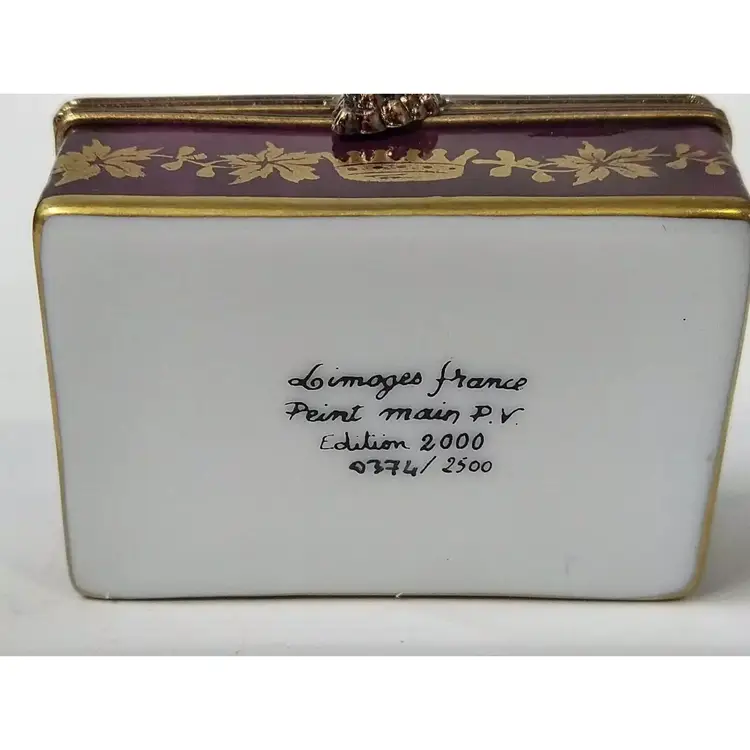 Limoges Bordeaux Wine Crate with Wine Bottles Limoges Box (Retired)