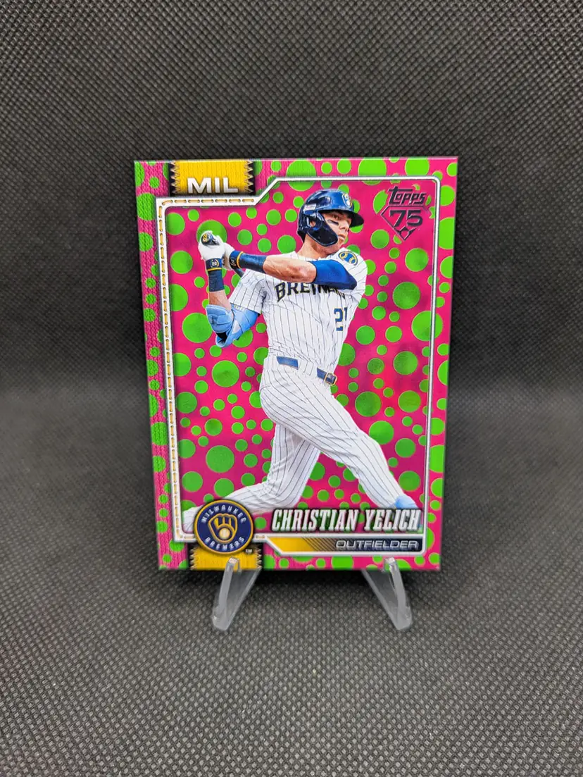 Christian Yelich 2026 Topps Series 1 Easter Polka Dot #154 - Milwaukee Brewers