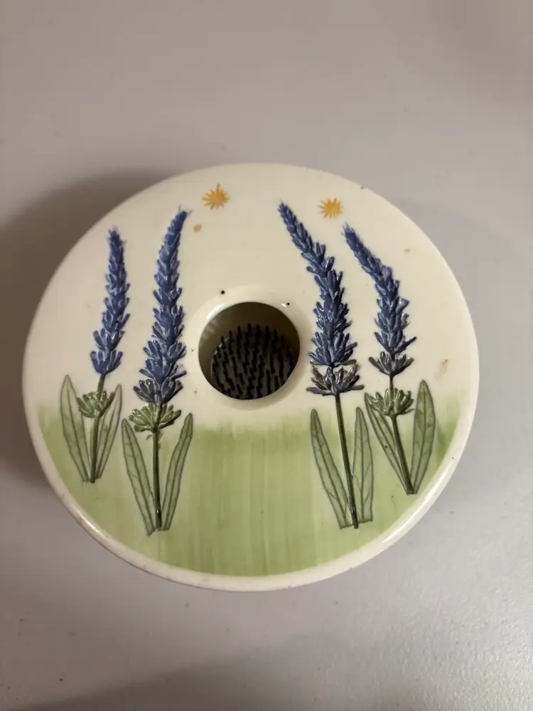 Ikebana Flower Frog Vase Lavender 2009