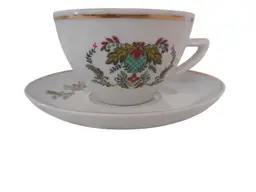 Sundial by Pozzani Coffee Tea Espresso Cup and Saucer Ceramic Made in Brazil