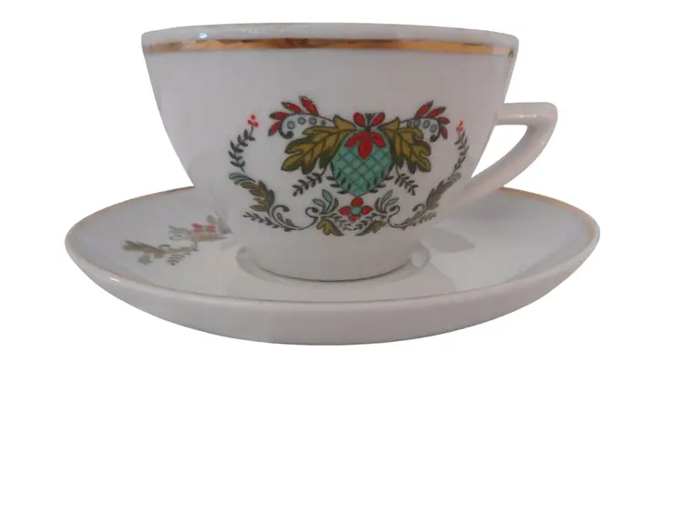 Sundial by Pozzani Coffee Tea Espresso Cup and Saucer Ceramic Made in Brazil