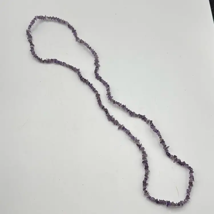Amethyst Chip Necklace Smaller Chips 17 1/2”