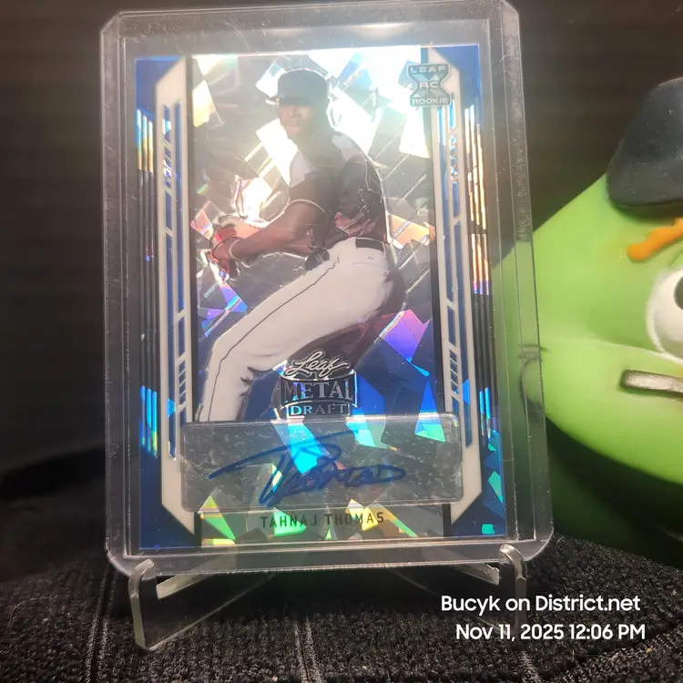 2021 Leaf Metal Draft Blue - Tahnaj Thomas Pittsburgh Pirates 10/15