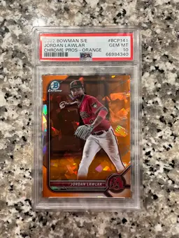 2022 Bowman Sapphire Orange /50 Jordan Lawlar Arizona Diamondbacks PSA 10