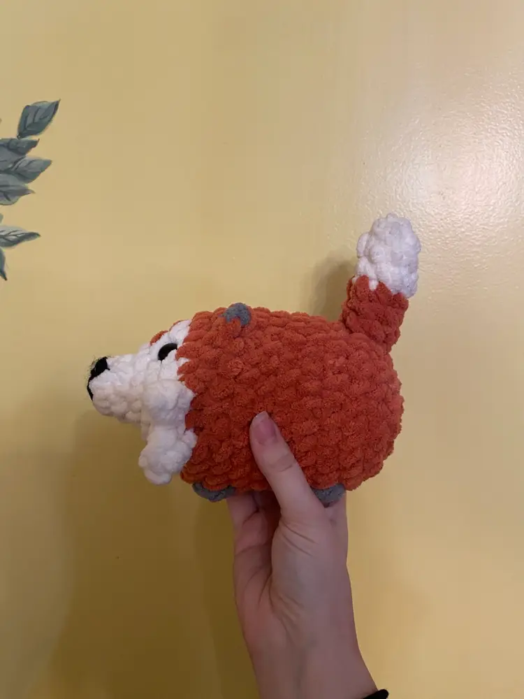 Crocheted Fox Approximately 7 1/2 X 8