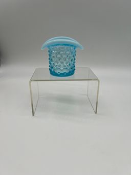 Fenton Blue  Glass Hobnail Hat Toothpick or Small Vase