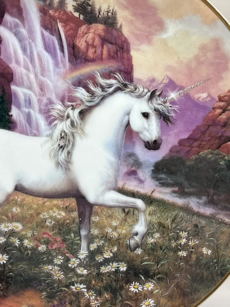 Unicorn Collector Plate 1991 Ruth Sanderson 8”