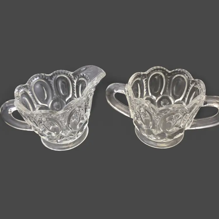 L.E Smith moon and stars sugar and creamer