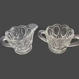 L.E Smith moon and stars sugar and creamer